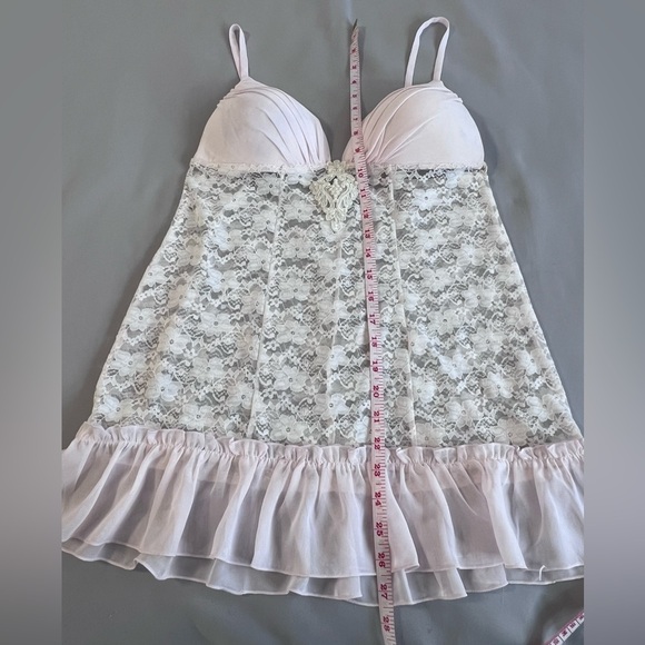 APT.9 Intimates Women's Pink Lace Floral‎ Sheer Babydoll Chemise Small - Picture 5 of 9